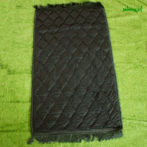 Black Val-vet Foam Quilted Jai namaz / Prayer Rug / Prayer Mat New Embossed Large Sized